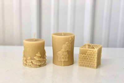 Pure Beeswax Moulded Pillar Candles